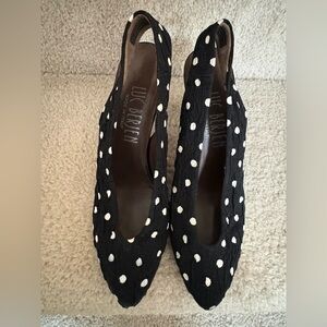 Luc Bergen Polka Dot Leather Lined Slingback. 
Sz 38